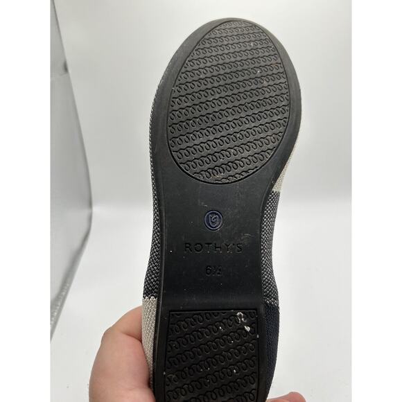 Rothy's The Flat Captoe Black Color Block Knit Fabric Ballet Flats Womens US 6.5 - Picture 7 of 7